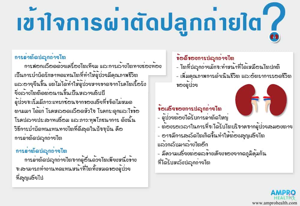 การผ่าตัดเพื่อปลูกถ่ายไต การผ่าตัดเพื่อปลูกถ่ายไต