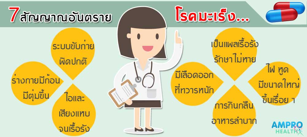 7 สัญญาณบ่งบอกการเป็นมะเร็ง 7 สัญญาณบ่งบอกการเป็นมะเร็ง