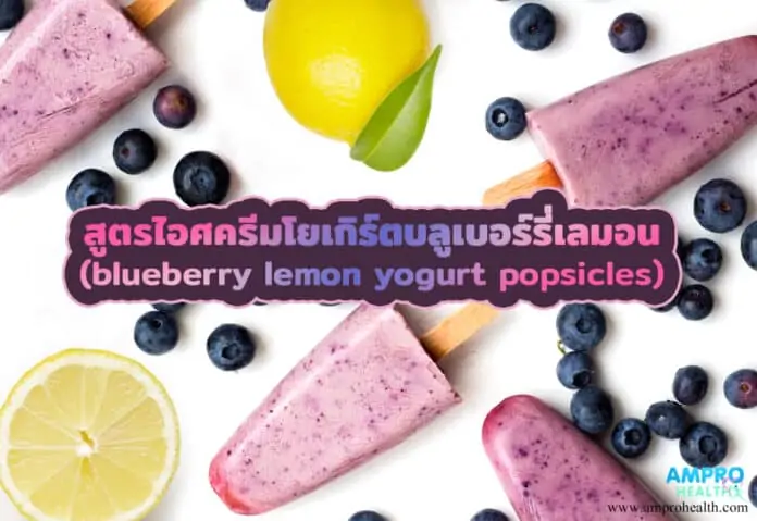 สูตรไอศครีมโยเกิร์ตบลูเบอร์รี่เลมอน (blueberry lemon yogurt popsicles)